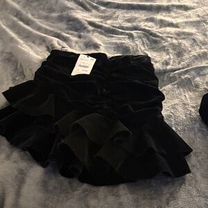 Zara Elegant Black Velvet Skirt